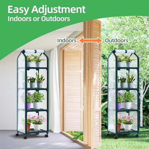 ohuhu mini greenhouse for indoor outdoor, small plastic, close-up detail