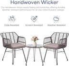 krofem 3 piece wicker patio bistro furniture set on a desk or shelf