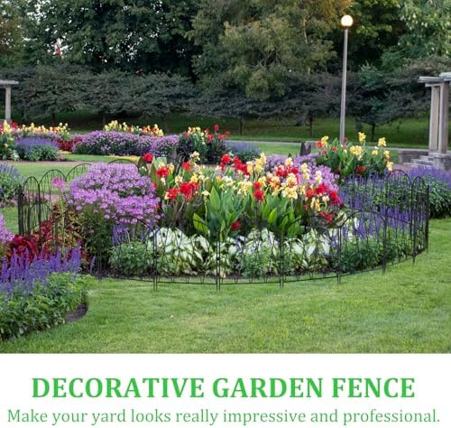 decorative garden fence animal barrier,25ft(l) x 16in(h) rustproof showing dimensions