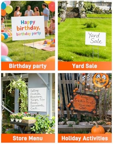 blank yard signs with stakes, 24" x 18", front angle view