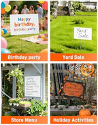 blank yard signs with stakes, 24" x 18", front angle view