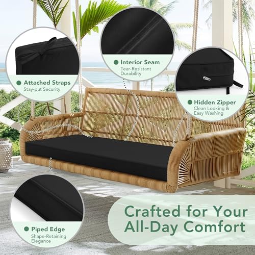 summsun outdoor bench cushion pad, 48 x 18, side view