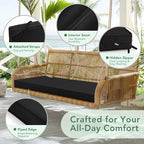summsun outdoor bench cushion pad, 48 x 18, side view