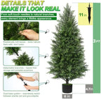 aokiie 3ft artificial cedar tree for outdoors, uv, side view
