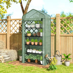 outsunny 5 tier mini greenhouse small portable 76", view 9