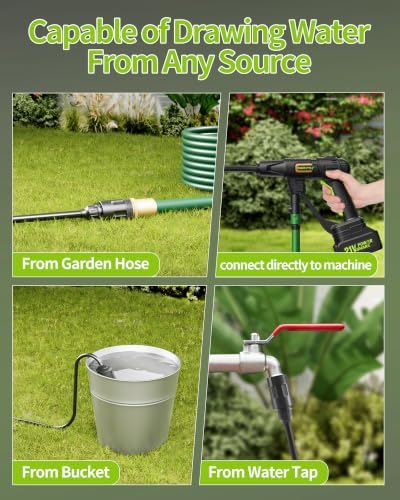 cordless pressure washer, handheld portable battery cordless power on a desk or shelf