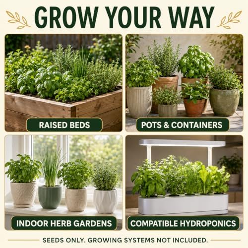 gardeners basics 35 medicinal herb seeds variety pack, package contents