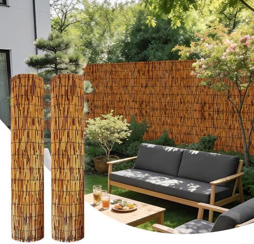 bamboo reed fence roll,decorative reed fencing 4ft high shown in use