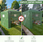 8x6 ft pop up greenhouse for outdoors, walk-in, close-up detail