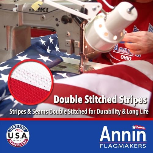 annin flagmakers (2720) tough-tex american flag, made in showing dimensions