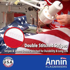 annin flagmakers (2720) tough-tex american flag, made in showing dimensions
