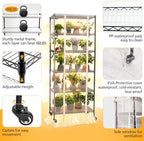 meonum indoor greenhouse with grow lights, 6 tier, close-up detail
