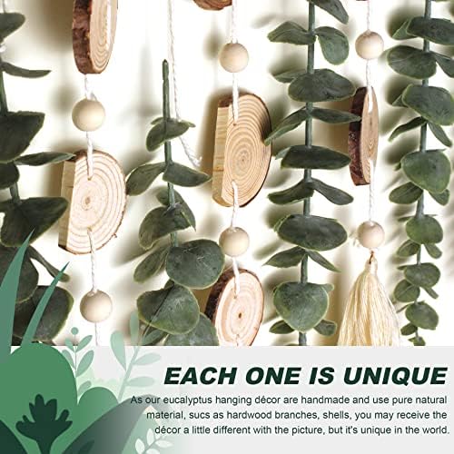 artificial eucalyptus wall decor fake greenery leaves stems, side view