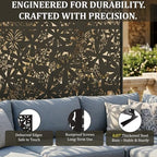 metal privacy screen outdoor 6ft – freestanding laser, close-up detail