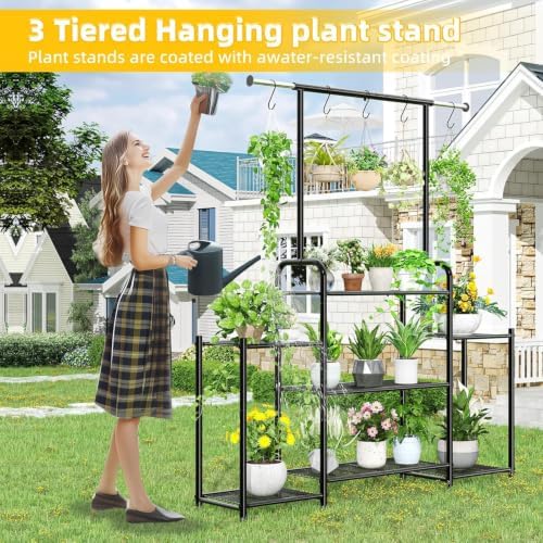 simple trending plant stand indoor outdoor, metal 3, side view