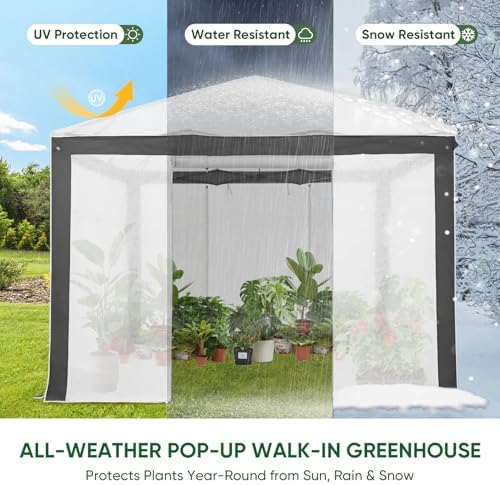 eagle peak 10x10 walk in pop up greenhouse, side view