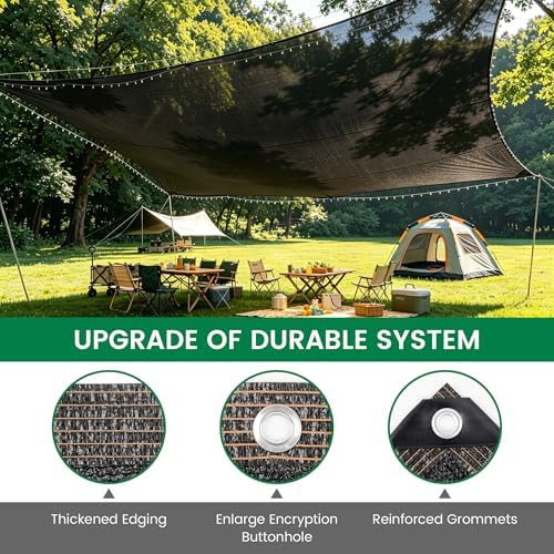shade cloth, 14ft x 20ft 70% black outdoor, close-up detail