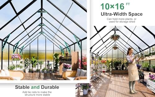 cdcasa 16.5x10.2x10 ft greenhouse for outdoors, extra large, close-up detail