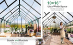 cdcasa 16.5x10.2x10 ft greenhouse for outdoors, extra large, close-up detail