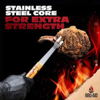 3 piece bbq grilling accessories set - bbq, side view