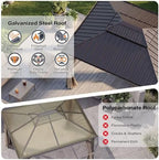 lausaint home outdoor hardtop gazebo for patios 12x16ft shown in use