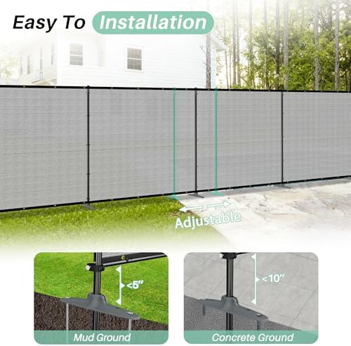 sunnyroyal 6' x 24' privacy fence screen panel showing dimensions