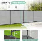 sunnyroyal 5' x 24' privacy fence screen panel showing dimensions