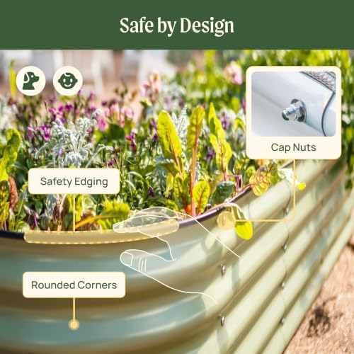 vego garden raised garden bed kit, 17" tall, package contents