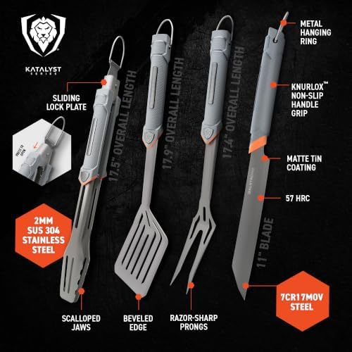 dalstrong 4-pc bbq grill tool set - knife, package contents