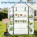 sungift walk-in greenhouse kit, upgraded pvc clear, 57x61x80, front angle view