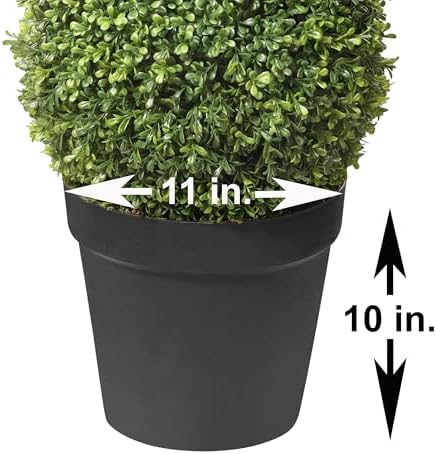 haute decor set of 2 adjustable artificial topiaries showing dimensions