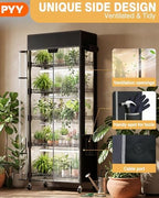 pyy indoor greenhouse with grow light - 6 shown in use