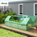 outsunny 8.6 x 3 x 1ft metal planter shown in use