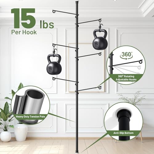 tension rod plant stand, plant poles for hanging, package contents