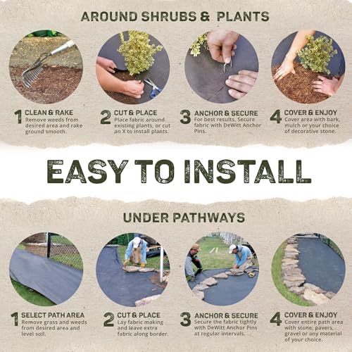 dewitt pro-5 weed barrier fabric 5 oz, 6 showing dimensions