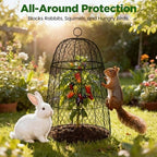 xl metal garden cloches for plants, 17" tall, close-up detail