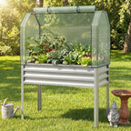 giantex raised garden bed with legs & greenhouse on a desk or shelf