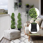 3.5ft topiary trees artificial outdoor set of 2, close-up detail