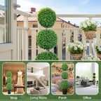 4ft artificial topiary trees set of 2, faux on a desk or shelf