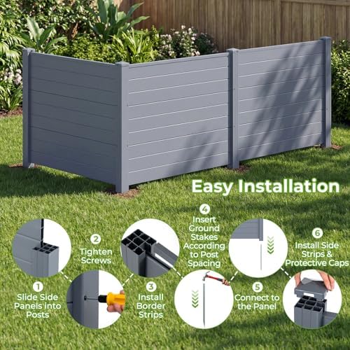 giantex 36''h x 48''w air conditioner fence privacy, side view