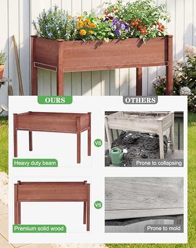 48x24x30 inch raised garden bed with legs, elevated, side view
