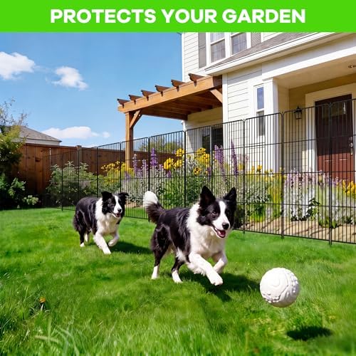 garden fence, 48in(h) x 17.7ft(l) 8 pack garden showing dimensions