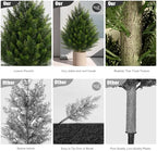 vitalismo 2ft uv-resistant artificial cedar trees for front, side view