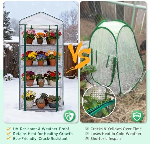 eagle peak mini greenhouse for indoor outdoor, 27x19x64, side view