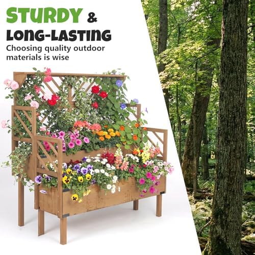 raised garden bed with trellis & 2 planter, package contents