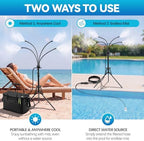 portable misting system, 20l bucket stand mister with showing dimensions