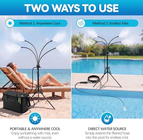 portable misting system, 20l bucket stand mister with showing dimensions