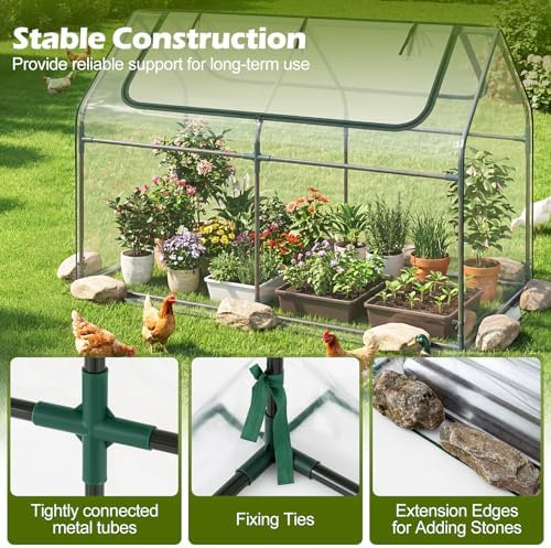 s afstar 3-in-1 raised garden bed with greenhouse, close-up detail
