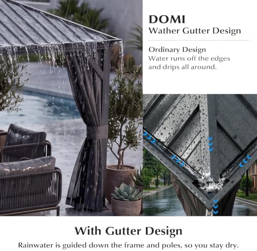 domi 10'x14' gazebo, hardtop gazebo for patio with, close-up detail