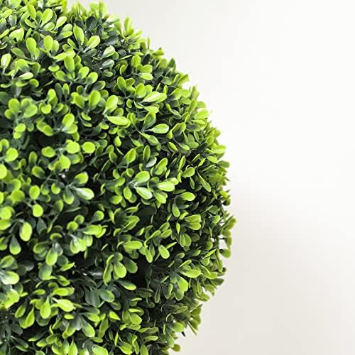 lifelike indoor&outdoor use 3ft boxwood double ball topiary, front angle view